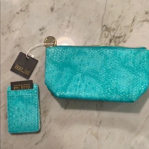NWT Deux Lux mermaid wallet & pouch set
